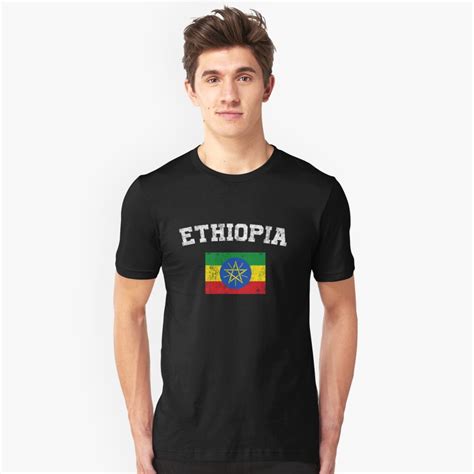 Ethiopian Flag Shirt Vintage Ethiopia T Shirt T Shirt By Ozziwar