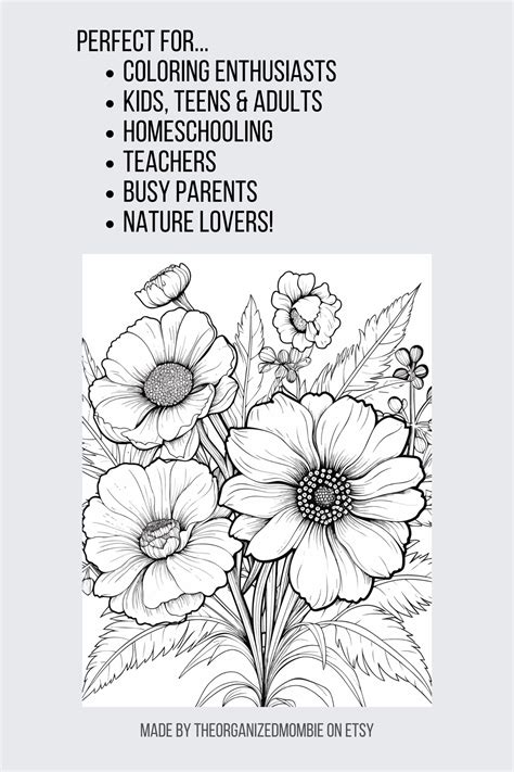 24 Wild Flower Coloring Pages Coloring Page Flower Adult Coloring Pages