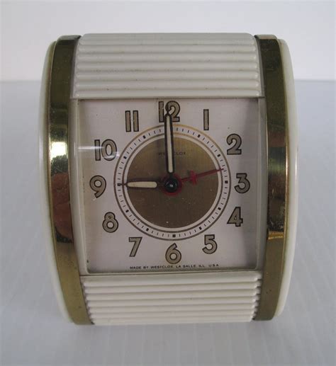 Westclox Roll Top Travel Alarm Clock Vintage Art Deco