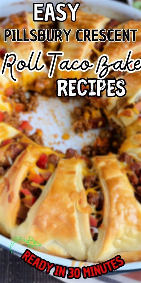 Easy Pillsbury Crescent Roll Taco Bake Recipe In 2024 Crescent Roll Taco Bake Crescent