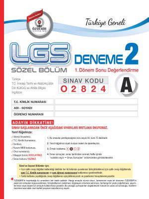 T G LGS DENEME SINAVI 2