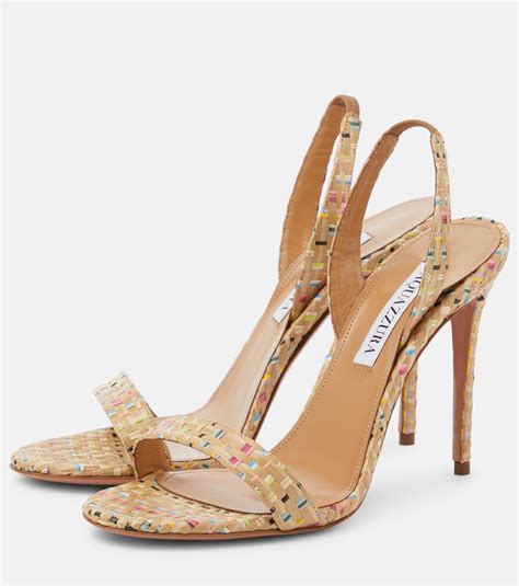 So Nude Raffia Slingback Sandals In Multicoloured Aquazzura Mytheresa