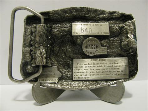 Massey Harris 82 Combine Pewter Belt Buckle 1986 Limited Etsy