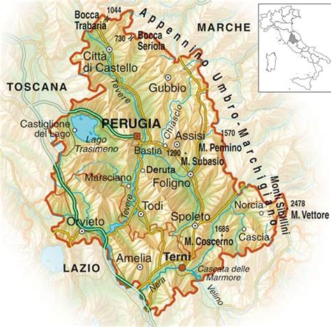 Map Of Italy Umbria Jobie Lynelle