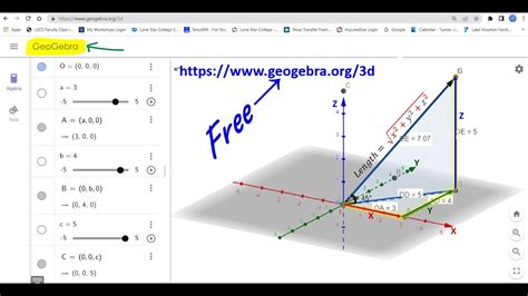 3d Vectors With Geogebra Youtube