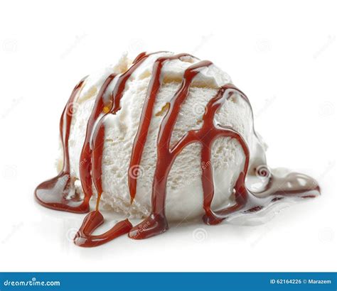 Vanilla Ice Cream With Chocolate Sauce Stock Photo Image Of Natural