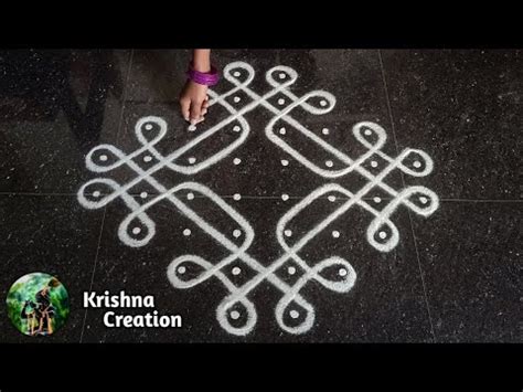 Margazhi Madham Special Kolam Easy Sikku Kolam With 8x2x2 Dots