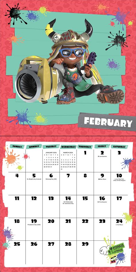 Splatoon Calendar 2024 Jeane Melony