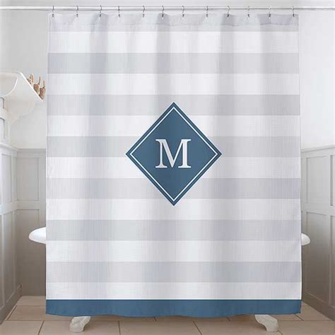 Classic Initial Monogram Shower Curtain