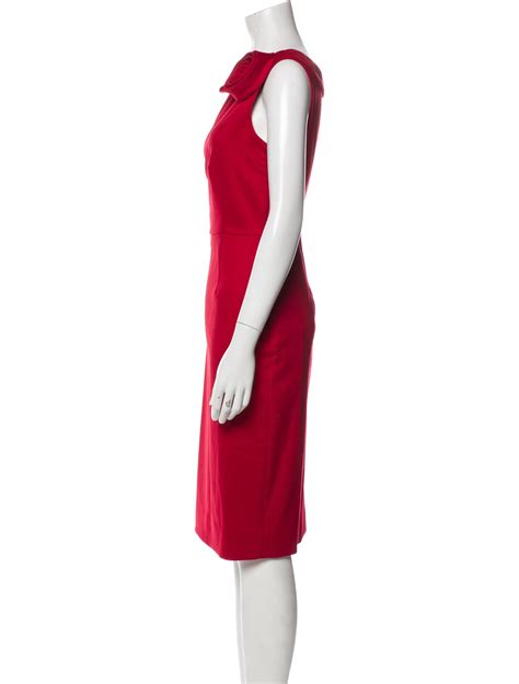 Valentino Bateau Neckline Knee Length Dress W Tags Red Dresses