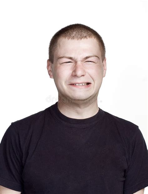 Funny Face Portrait Of Young Man Facial Expression Stock Image