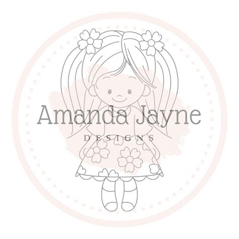 Flower Girl Digi Stamp Digital Stamp Amanda Jayne Designs Etsy