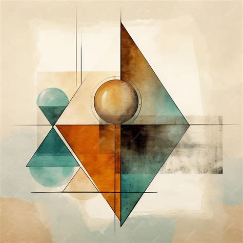 Premium Photo Geometric Abstract Watercolor With Surrealistic Elements