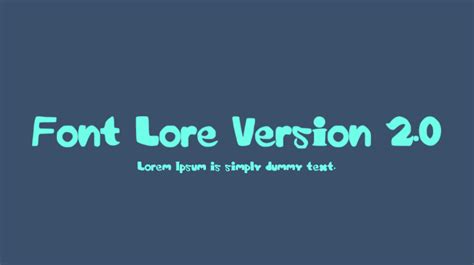 Font Lore Version 2.0 : Download Free for Desktop & Webfont