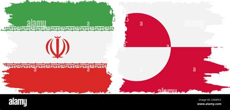 Greenland And Iran Grunge Flags Connection Vector Stock Vector Image