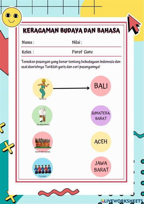 Keragaman Budaya Dan Bahasa Worksheet Live Worksheets