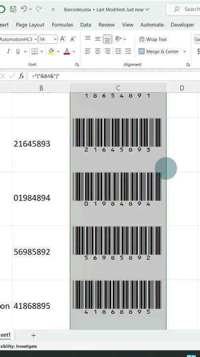 How To Create Barcodes In Microsoft Excel Youtube