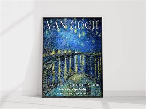 Vincent Van Gogh Exhibition Poster Starry Night Over The Etsy