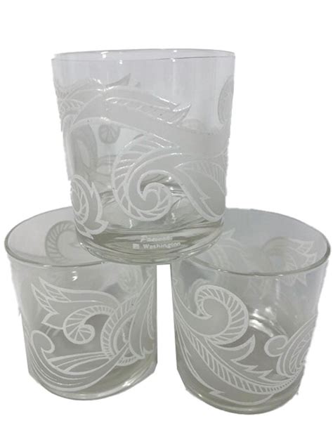 Vintage Set Of 6 Washington Glass Rocks Glasses Designed By Irene Pasinski For Sale At 1stdibs