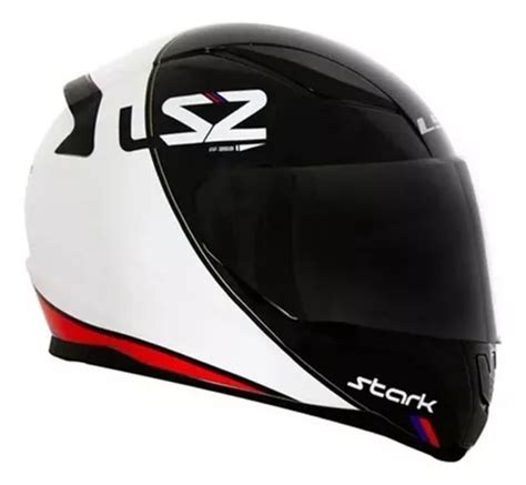 Casco Para Moto Integral Ls Rapid Ff Stark Ff Blanco Y Rojo Y