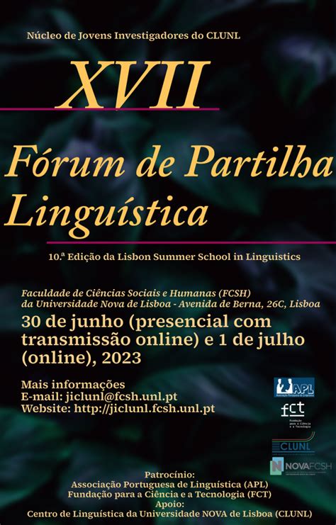 XVII Fórum de Partilha Linguística Núcleo de Jovens Investigadores do