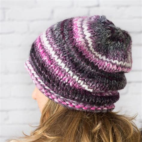 Lila Grobstrick Knit Beanie Mit Bommel Und Loop Set Schal Image