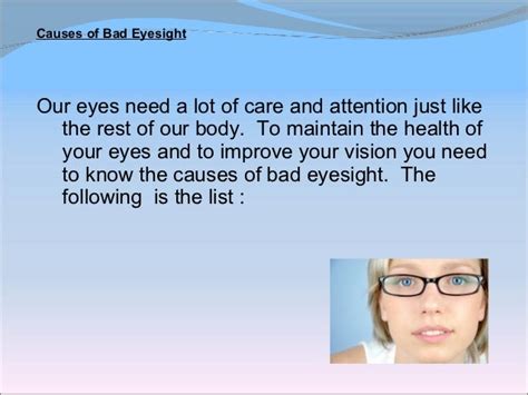 Causes of Bad Eyesight – 9 Simple Tips To Improve Eyesight