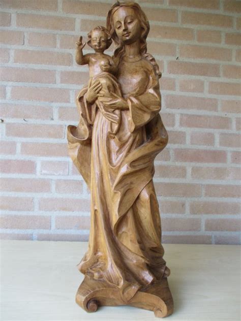 Scultura Madonna Con Bambino 1 Legno XX Secolo Catawiki