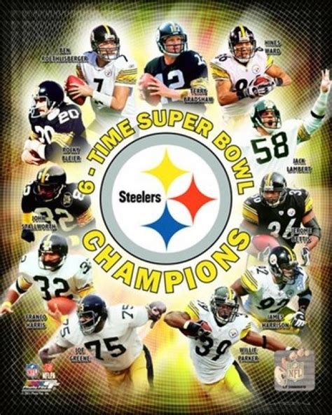 Pittsburgh Steelers 6 Time Super Bowl Champions Composite Sports Photo