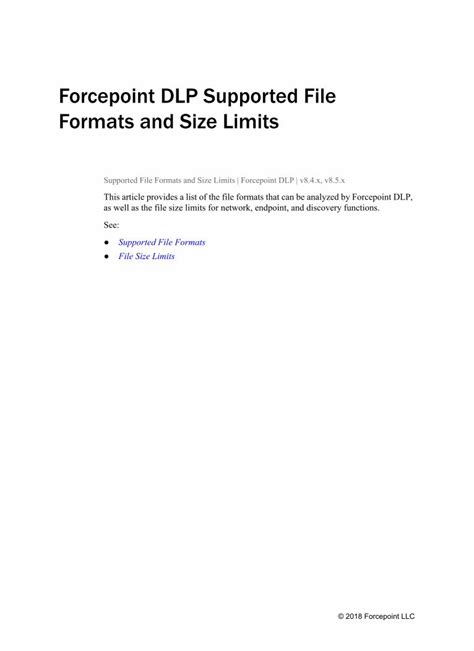 PDF Forcepoint DLP Supported File Formats And Size Limits 7 Zip 7