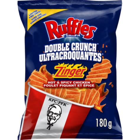 Ruffles Double Crunch KFC Zinger Hot Spicy Potato Chips Quality Foods
