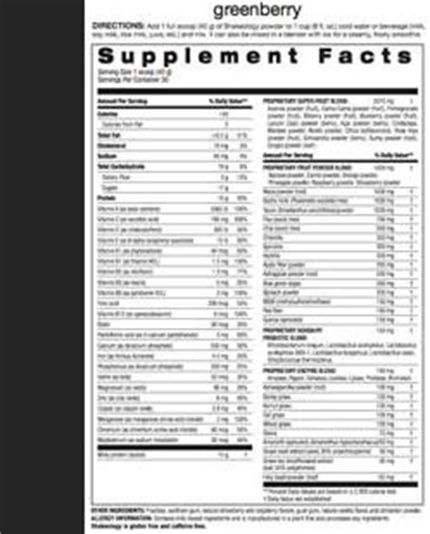 Shakeology Nutrition Facts