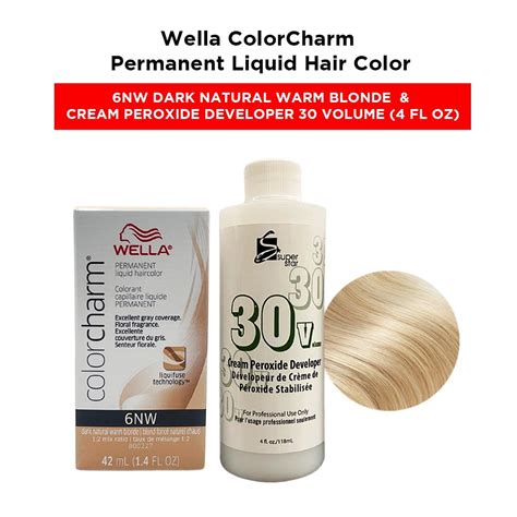 Wella ColorCharm Permanent Liquid Hair Color Toner Oz NW Dark Natural Warm Blonde And