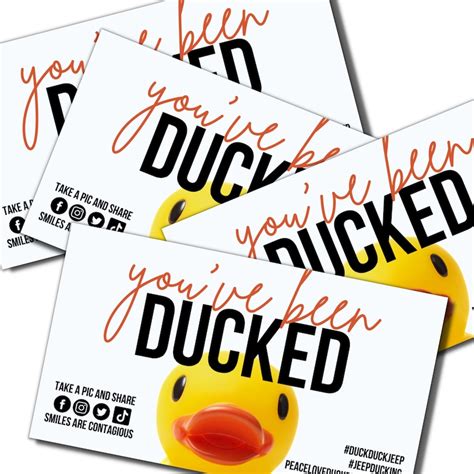 Printable Yellow Duck Ducking Tags You Ve Been Ducked Duck Tags