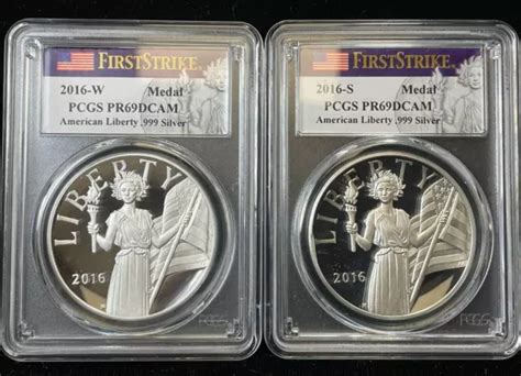 2016 W S 2 American Liberty Proof 999 Silver Medal First Strike Pcgs