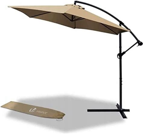 Parasol z wysięgnikiem Vounot beże i brązy 300 x 270 cm 4397990510615