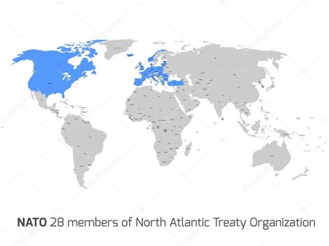 Nato Mitgliedstaaten In Vektor Weltkarte — Stockvektor © Pyty 91699184