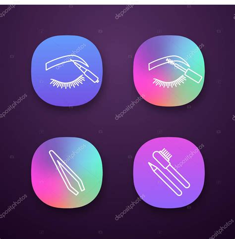 Conjunto De Iconos De Aplicación De Configuración De Cejas Cejas