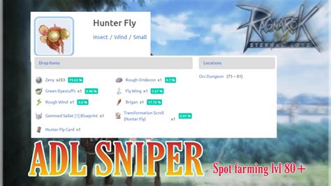 Adl Sniper Alt Char Spot Farming Hunter Fly Ragnarok Mobile