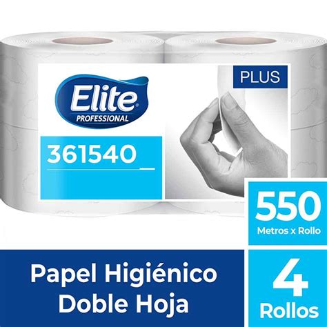 Papel Higiénico Elite Professional Plus 550 Metros Bolsa 4un Plazavea