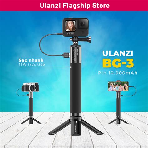 Ulanzi BG-3 - Gậy Cầm Kiêm Tripod Mini Kiêm Pin Sạc Dự Phòng 10.000 mAh ...
