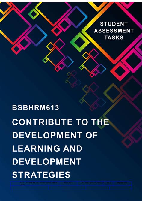 Bsbhrm 613 Manager STUDENT ASSESSMENT TASKS BSBHRM CONTRIBUTE TO