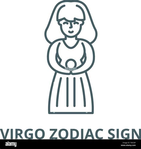 Virgo Zodiac Sign Vector Line Icon Linear Concept Outline Sign