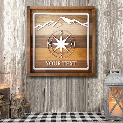 Wooden Compass Wall Art Etsy