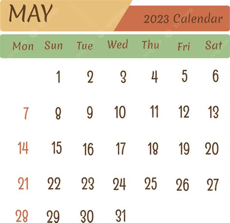 Calendário Bulan Mei 2023 Png Kalender Calendário 2023 Mei Imagem Png E Psd Para Download