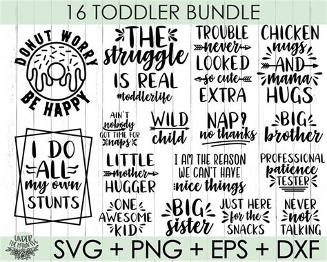 16 Toddler Svg Bundle Funny Toddler Svgtoddler Humor Svgkids Shirt