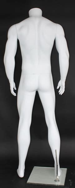 Matte White Male Headless Mannequin Athletic Stance