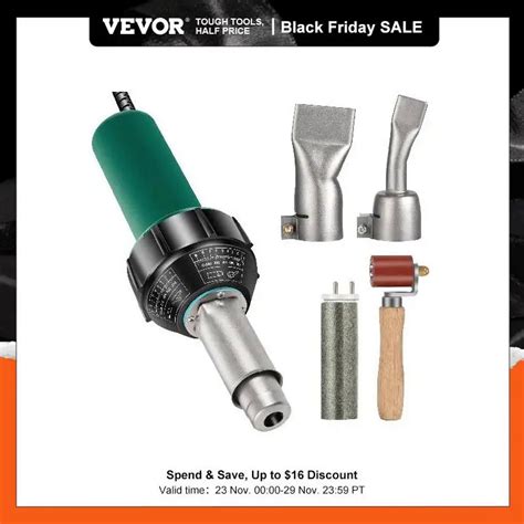VEVOR W Plastic Welding Gun V Hot Air Torch Palstic Welder Kit With Replacement Nozzles