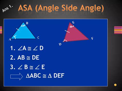 Geometry The Congruence Of Triangles Ppt Free Download