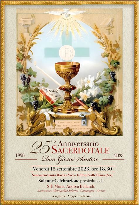 Esimo Anniversario Di Ordinazione Sacerdotale Di Don Giosu Santoro